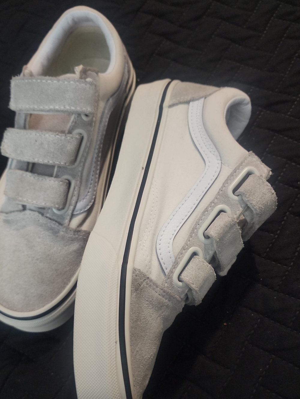 Vans Kids Light Gray Suede Velcro Sneakers - Picture 10 of 10